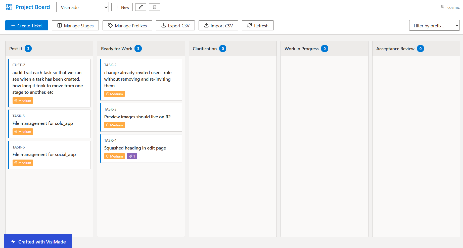 Project Board Kanban Interface - Modern drag-and-drop project management