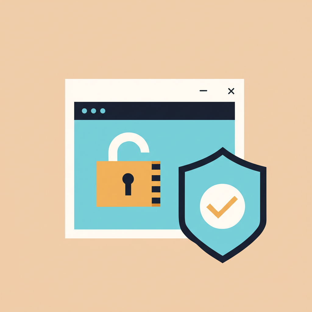 Illustration of a Windows PowerShell terminal with a lock icon being unlocked, representing fixing the execution policy setting